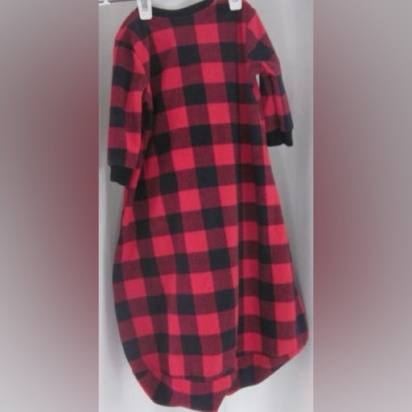 Carter's Baby Bunting, Red & Black Buffalo Plaid, Zip Down Fleece; Size 3-6m - Picture 4 of 9
